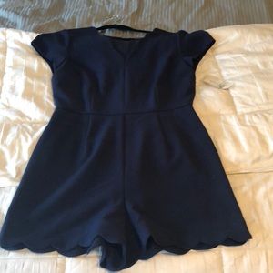 Maison Jules Scallop Navy Blue Romper